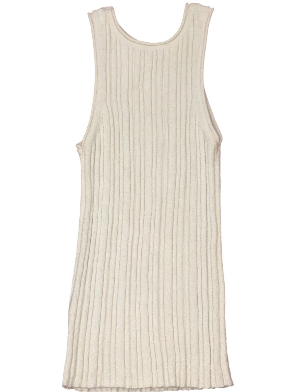 Anthropologie Cream Wide Ribbed Knit Sweater Tank Medium